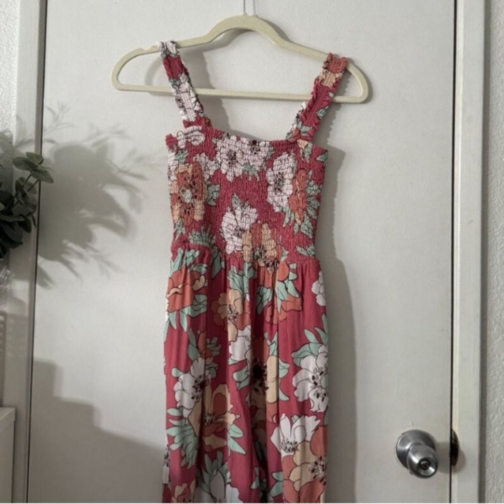 ARITZIA WILFRED Chianti Jumpsuit Wrm Sna Rd/Subtle Mint Floral Rose medium Pink - Picture 6 of 9